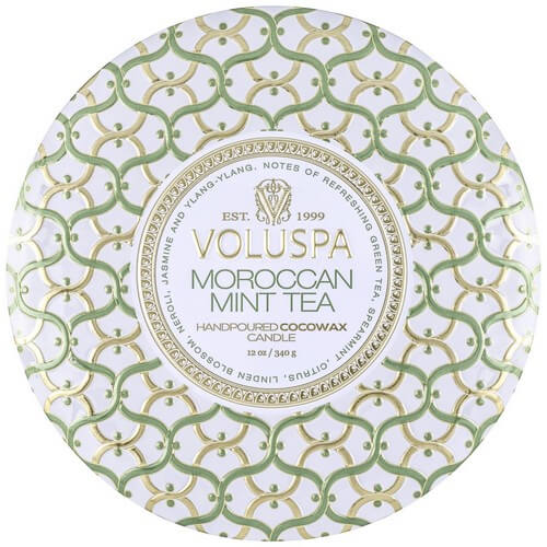 Voluspa Maison Blanc 3 Wick Tin Candle Moroccan Mint Tea 340g