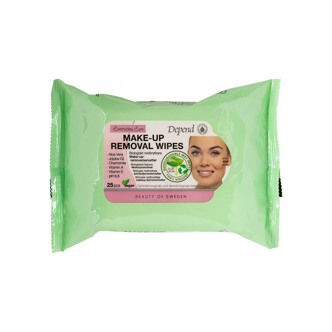 Depend Everyday Eye Make Up Removal Wipes Single Pack 25 pcs