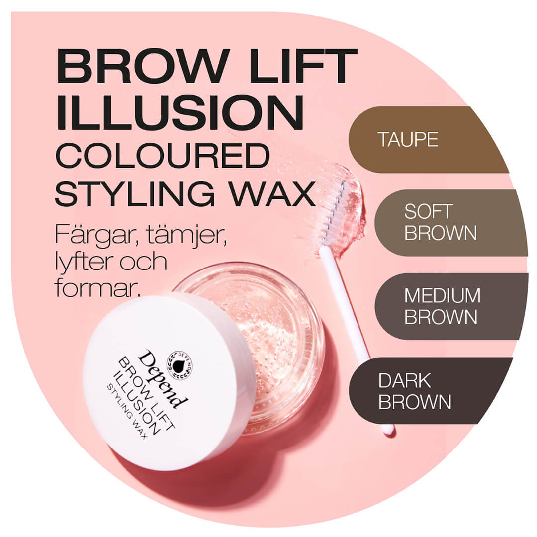 Depend Perfect Eye Brow Lift Illusion Coloured Styling Wax Dark Brown 5g