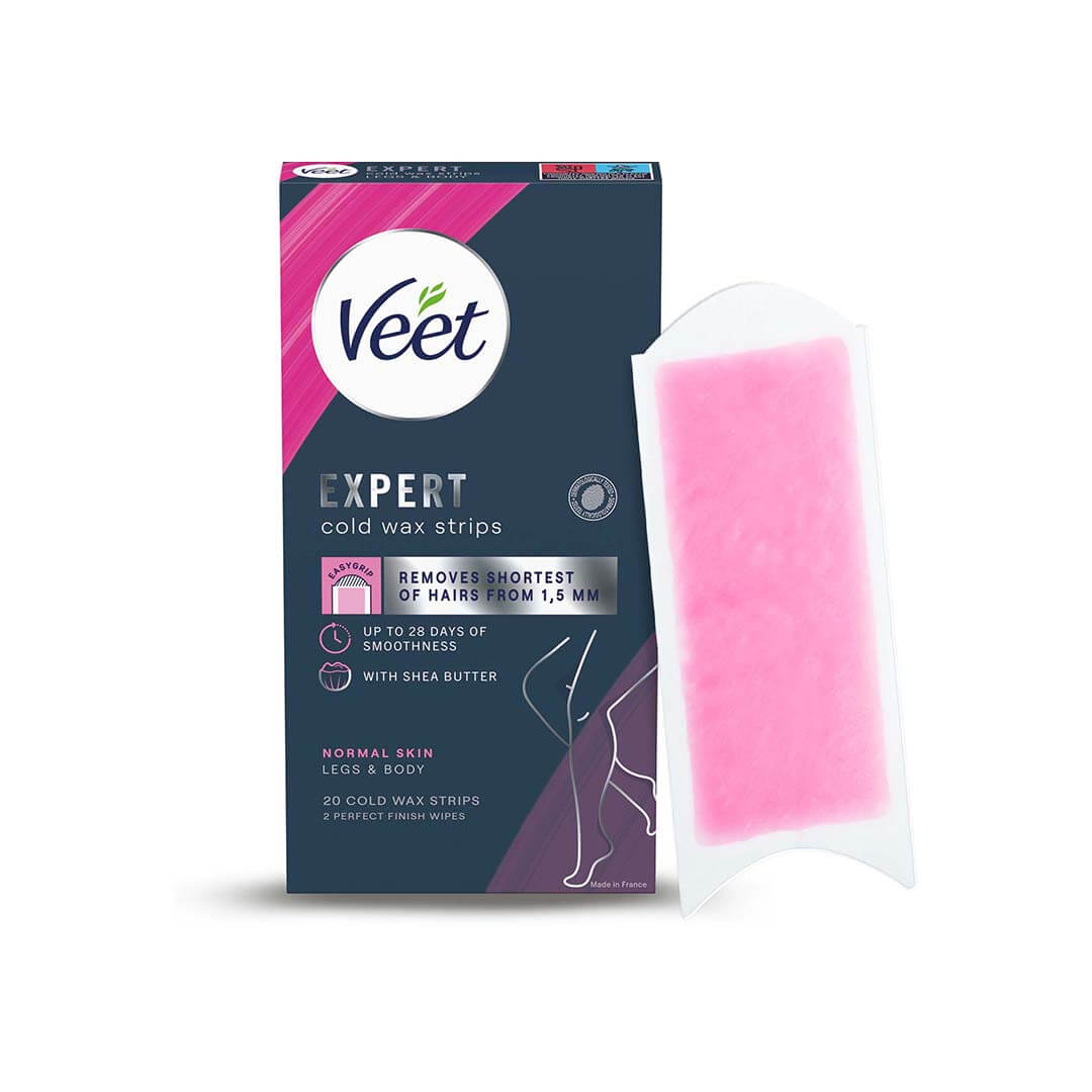 Veet Expert Cold Wax Strips Normal Skin Legs And Body 20 pcs