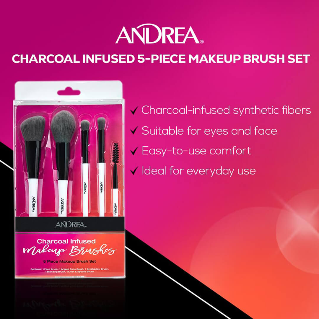 Andrea Charcoal Infused Makeup Brushes 5 pcs