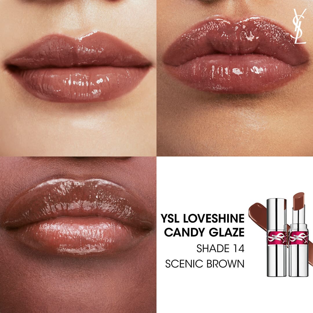 Yves Saint Laurent Loveshine Candy Glaze Lip Gloss Stick 14 Scenic Brown 3.2g