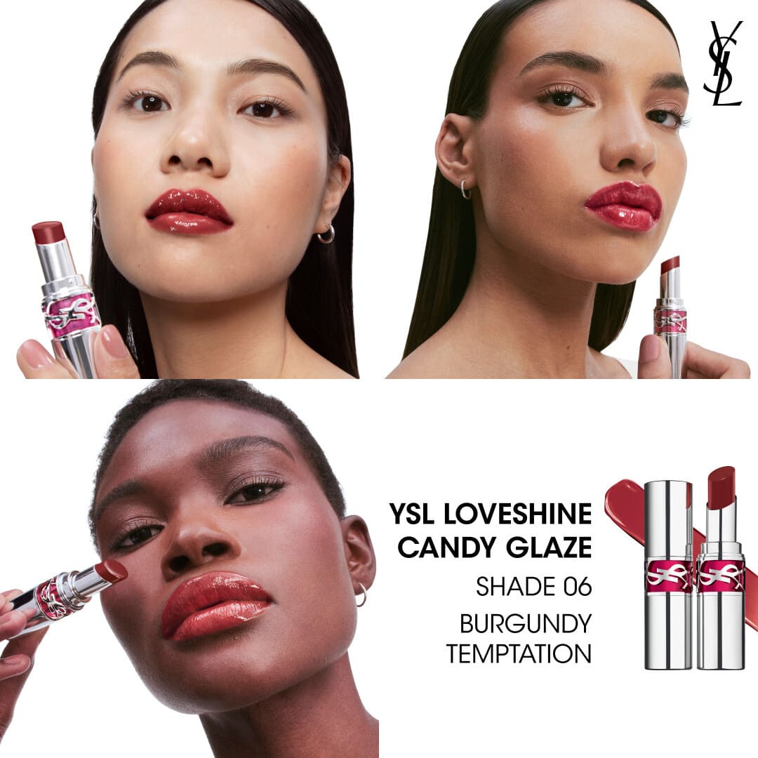 Yves Saint Laurent Loveshine Candy Glaze Lip Gloss Stick 6 Burgundy Temptation 3