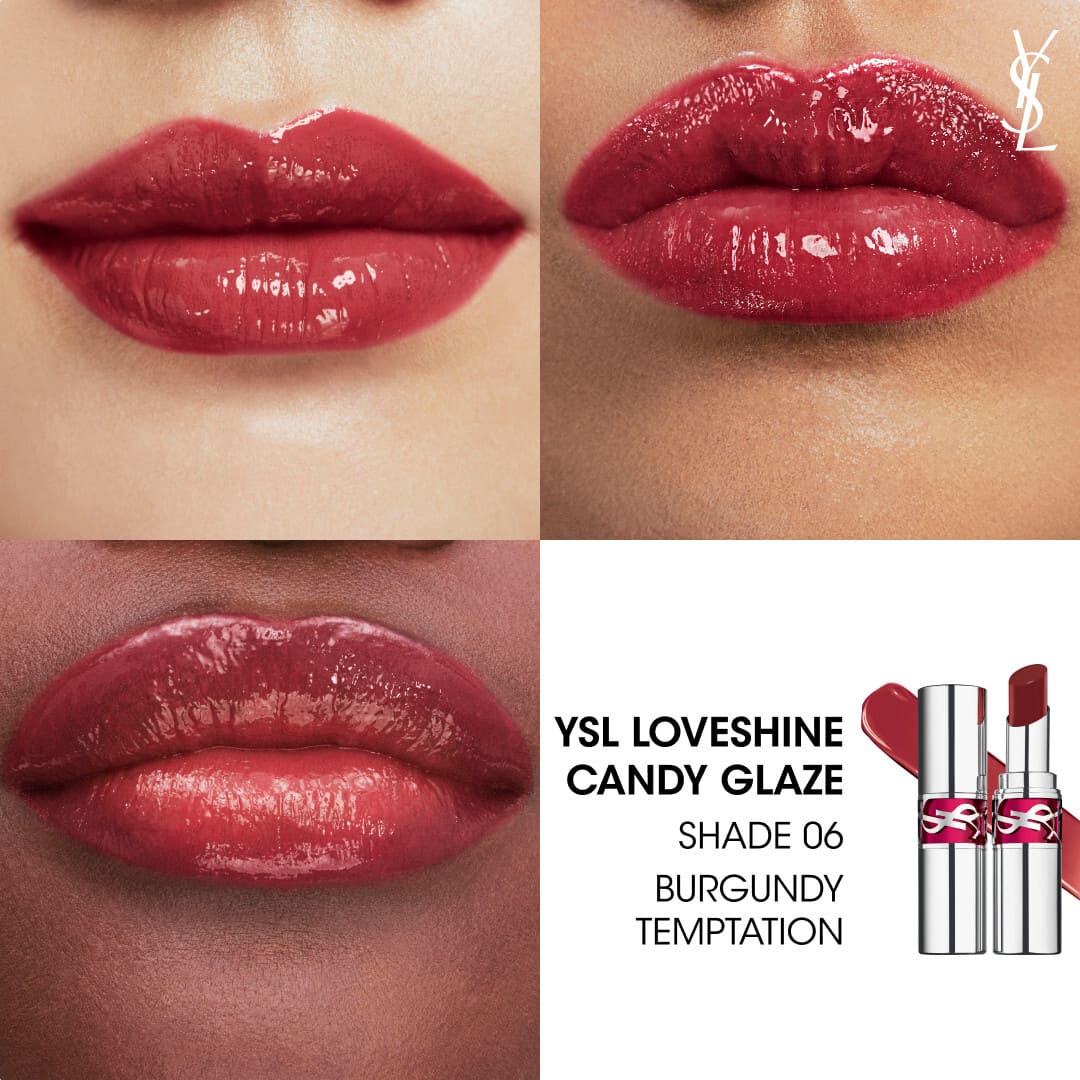 Yves Saint Laurent Loveshine Candy Glaze Lip Gloss Stick 6 Burgundy Temptation 3