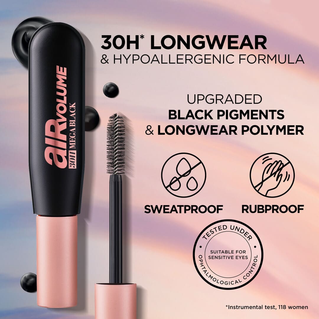 Loreal Paris Air Volume 30H Mega Black Mascara Black 9.4 ml