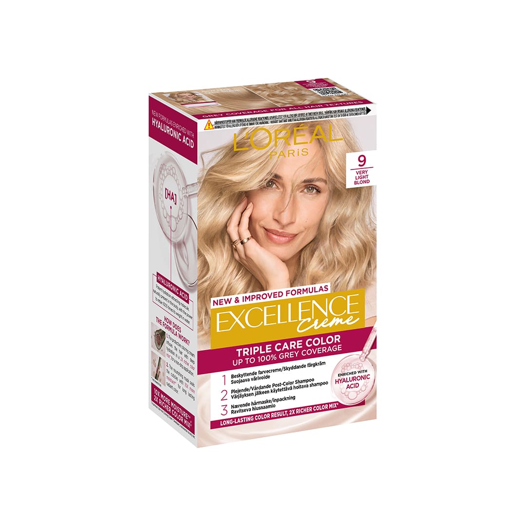 Loreal Paris Excellence Creme Permanent Hair Color 9 Ljus Ljusblond