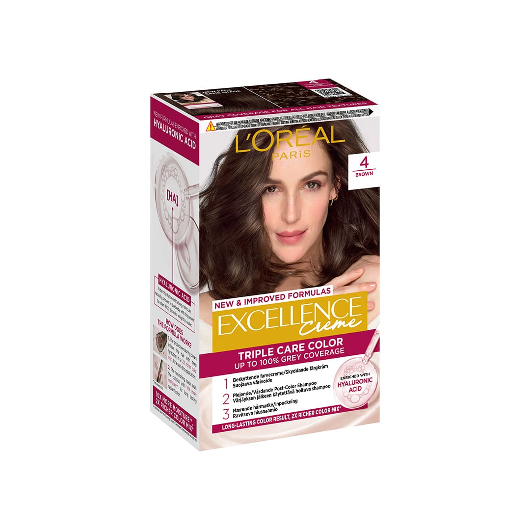 Loreal Paris Excellence Creme Permanent Hair Color 4 Brun