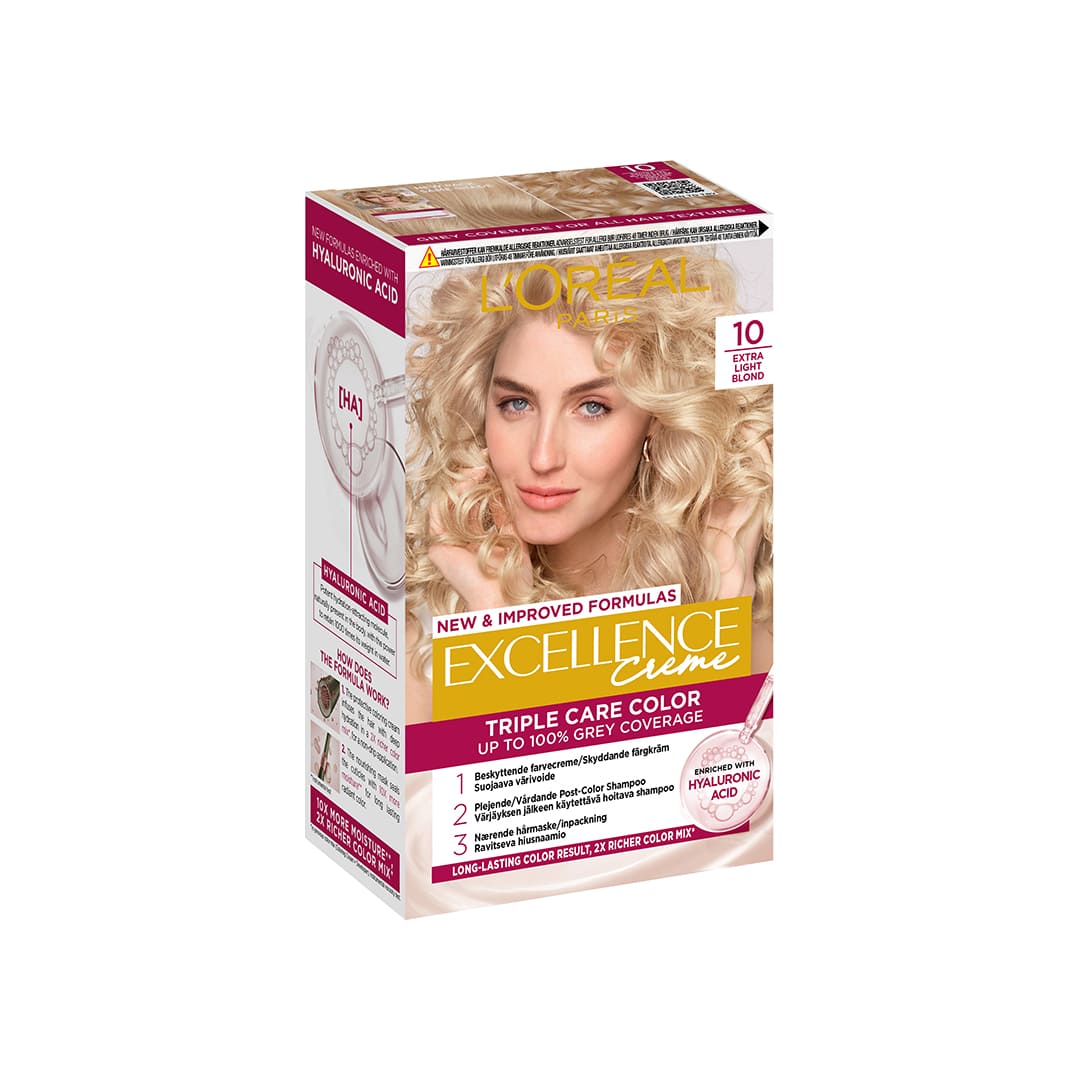 Loreal Paris Excellence Creme Permanent Hair Color 10 Mycket Ljusblond