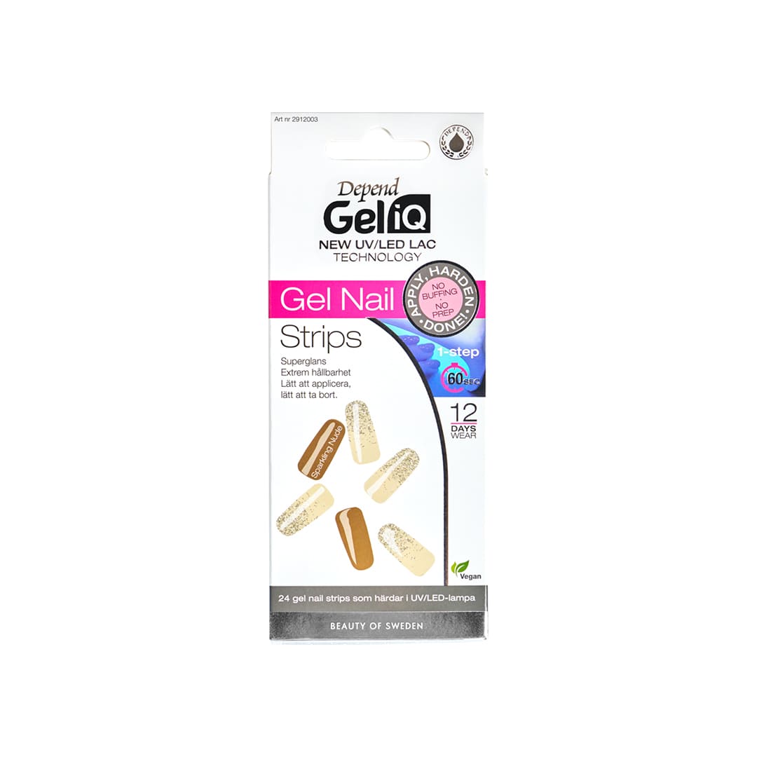 Depend Gel iQ Gel Nail Strips Semi Cured 003 Sparkling Nude 24 pcs