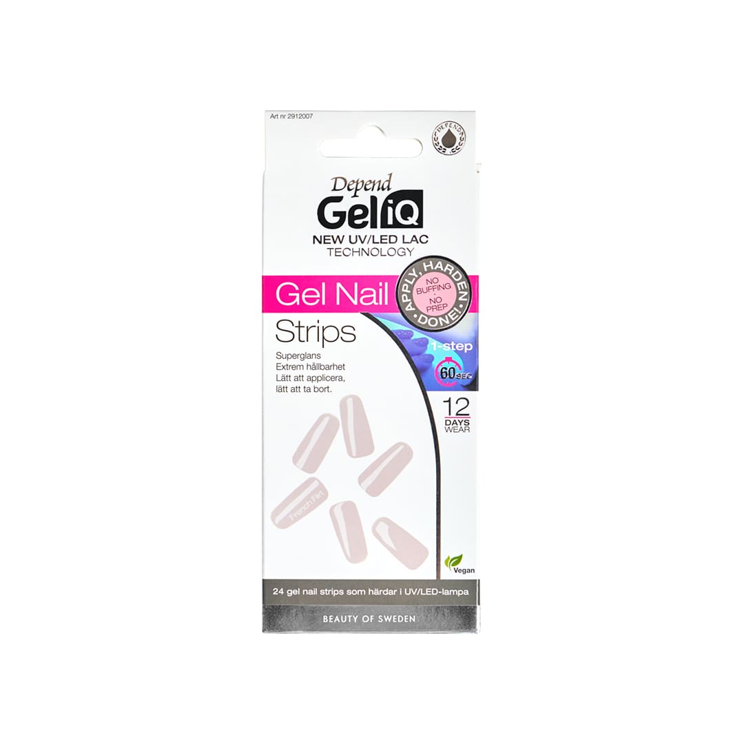 Depend Gel iQ Gel Nail Strips Semi Cured 007 French Flirt 24 pcs