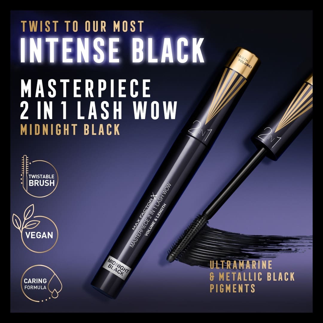 Max Factor Masterpiece 2 In 1 Lash Wow Mascara 03 Midnight Black 7 ml