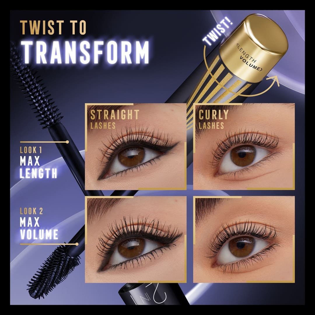 Max Factor Masterpiece 2 In 1 Lash Wow Mascara 03 Midnight Black 7 ml